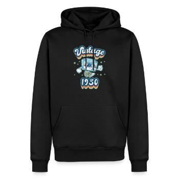 Anniversaire des années 1950 né dans les années 1950 rétro Vintage - Sweat à capuche Premium bio Homme - noir - Devant - Nico (187cm)