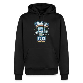 1981 Geburtstag geboren im Jahr 1981 Retro Vintage - Männer Premium Bio Hoodie - Schwarz - Vorne - Nico (187cm)