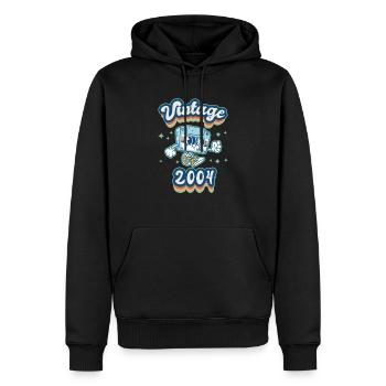 2004 Anniversaire Né En 2004 Rétro Millésime - Sweat à capuche Premium bio Homme - noir - Devant - Nico (187cm)