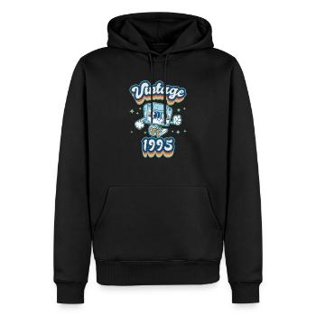 1995 Anniversaire Né En 1995 Rétro Millésime - Sweat à capuche Premium bio Homme - noir - Devant - Nico (187cm)