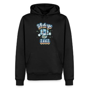 2002 Jahrgang Geburtstag Retro Vintage Geschenk - Männer Premium Bio Hoodie - Schwarz - Vorne - Nico (187cm)