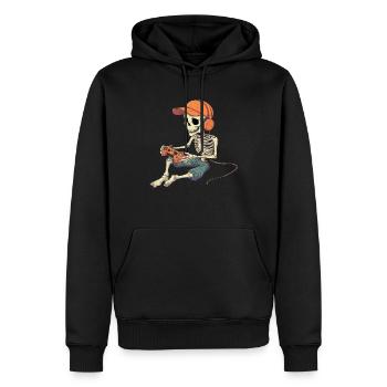 Skelett Halloween Gamer Gaming Junge Kinder Boy - Männer Premium Bio Hoodie - Schwarz - Vorne - Nico (187cm)