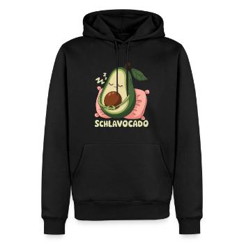Schlavocado Avocado Offizielles Schlafshirt Schlaf - Männer Premium Bio Hoodie - Schwarz - Vorne - Nico (187cm)
