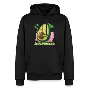 Schlavocado Avocado Offizielles Schlafshirt Schlaf - Männer Premium Bio Hoodie - Schwarz - Vorne - Nico (187cm)