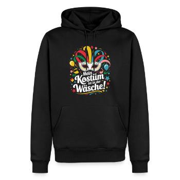 Mein Kostüm ist in der Wäsche Karneval Fasching - Männer Premium Bio Hoodie - Schwarz - Vorne - Nico (187cm)
