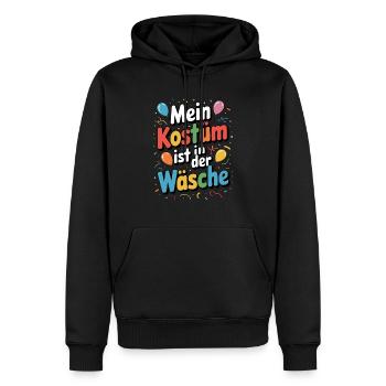 Mein Kostüm ist in der Wäsche Karneval Fasching - Männer Premium Bio Hoodie - Schwarz - Vorne - Nico (187cm)