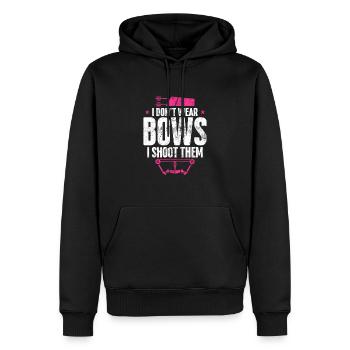 Tir à l’arc drôle fille chasse à l’arc - Sweat à capuche Premium bio Homme - noir - Devant - Nico (187cm)