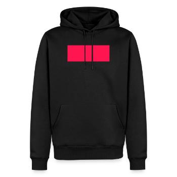 Barre rouge - Sweat à capuche Premium bio Homme - noir - Devant - Nico (187cm)