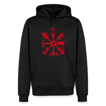 Vegvisir - Viking Compass - Norse Mythology - Männer Premium Bio Hoodie - Schwarz - Vorne - Nico (187cm)