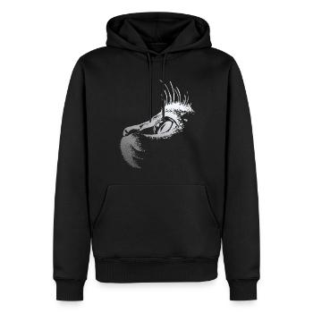 Dessin de conception de chat - Sweat à capuche Premium bio Homme - noir - Devant - Nico (187cm)