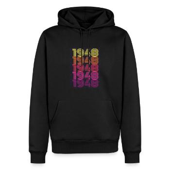 1948 Rétro - Sweat à capuche Premium bio Homme - noir - Devant - Nico (187cm)