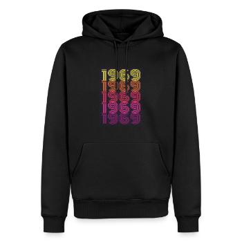 1969 Retro - Men’s Premium Organic Hoodie - black - Front - Nico (187cm)