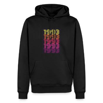 1993 Retro - Männer Premium Bio Hoodie - Schwarz - Vorne - Nico (187cm)