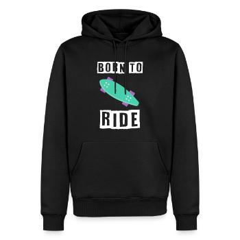 né pour rouler born to ride skateboard skate - Sweat à capuche Premium bio Homme - noir - Devant - Nico (187cm)