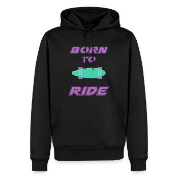 né pour rouler born to ride skateboard skate - Sweat à capuche Premium bio Homme - noir - Devant - Nico (187cm)