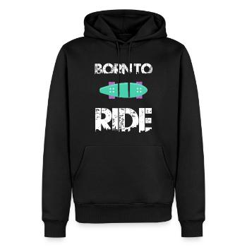 né pour rouler born to ride skateboard skate - Sweat à capuche Premium bio Homme - noir - Devant - Nico (187cm)