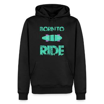 né pour rouler born to ride skateboard skate - Sweat à capuche Premium bio Homme - noir - Devant - Nico (187cm)