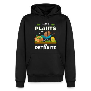 Plants Jardin Cadeau Homme Retraité Papa Papy - Sweat à capuche Premium bio Homme - noir - Devant - Nico (187cm)