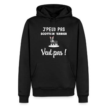 Chien Scottish Terrier Cadeau Famille - Sweat à capuche Premium bio Homme - noir - Devant - Nico (187cm)