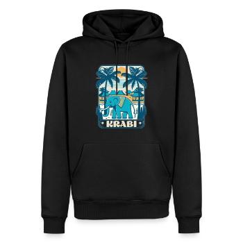 Backpacker Trip Thai Elephant Krabi Thailand - Men’s Premium Organic Hoodie - black - Front - Nico (187cm)