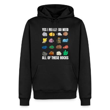 , j’ai vraiment besoin de toutes ces roches Collector - Sweat à capuche Premium bio Homme - noir - Devant - Nico (187cm)