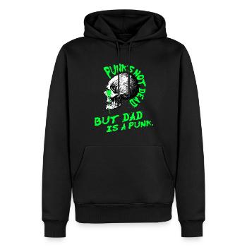 Punk is not dead, but dad is a punk. - Männer Premium Bio Hoodie - Schwarz - Vorne - Nico (187cm)