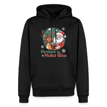 Santa & Rudolph - Brothers in Mulled Wine - Men’s Premium Organic Hoodie - black - Front - Nico (187cm)