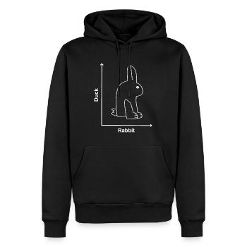 Lapin Canard Drôles d’animaux - Sweat à capuche Premium bio Homme - noir - Devant - Nico (187cm)