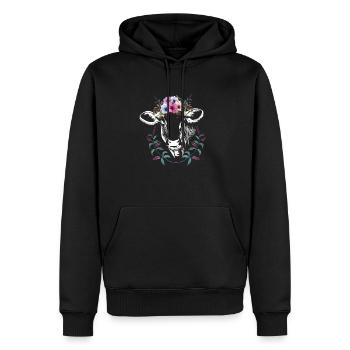 Kuh vintage Kühe Muh - Männer Premium Bio Hoodie - Schwarz - Vorne - Nico (187cm)