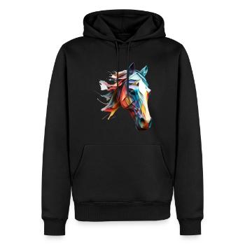 Un cadeau spécial pour les passionnés de chevaux - Sweat à capuche Premium bio Homme - noir - Devant - Nico (187cm)