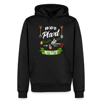Mon plant de retraite Plan de Retraite - Sweat à capuche Premium bio Homme - noir - Devant - Nico (187cm)