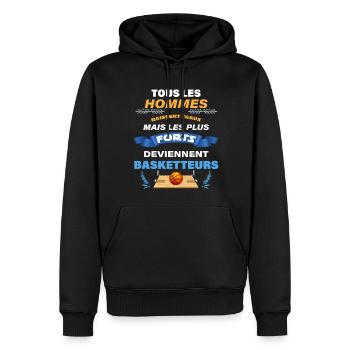 Homme Forts Basketteurs Cadeau Humour Basket - Sweat à capuche Premium bio Homme - noir - Devant - Nico (187cm)