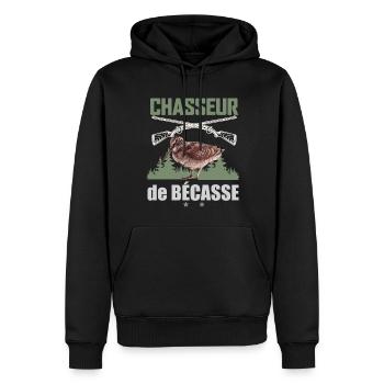 Chasseur de bécasse Homme chasseur - Sweat à capuche Premium bio Homme - noir - Devant - Nico (187cm)