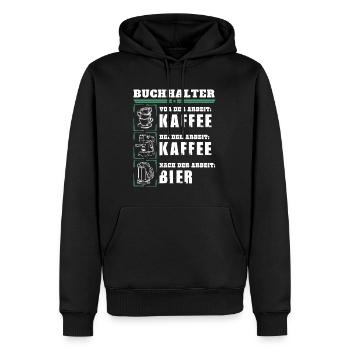 Mon quotidien en tant que comptable - Sweat à capuche Premium bio Homme - noir - Devant - Nico (187cm)