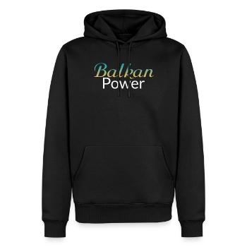 Balkans Power Yougoslavie Serbie T-shirt Bosnie - Sweat à capuche Premium bio Homme - noir - Devant - Nico (187cm)