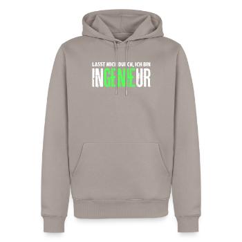 Lasst Mich Durch Ich Bin Ingenieur - Männer Premium Bio Hoodie - Taupe - Vorne - Nico (187cm)