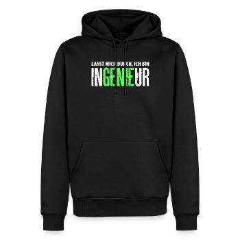 Lasst Mich Durch Ich Bin Ingenieur - Männer Premium Bio Hoodie - Schwarz - Vorne - Nico (187cm)