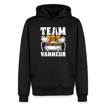 Team Vanneur Humour Camping Blagueur - Sweat à capuche Premium bio Homme - noir - Devant - Nico (187cm)