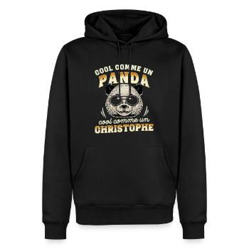 Cool Comme Un Panda, Cool Comme Un Christophe - Sweat à capuche Premium bio Homme - noir - Devant - Nico (187cm)