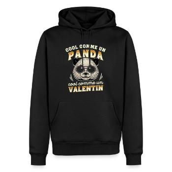Cool Comme Un Panda, Cool Comme Un Valentin - Sweat à capuche Premium bio Homme - noir - Devant - Nico (187cm)