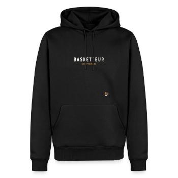 Basketteur Exceptionnel - Sweat à capuche Premium bio Homme - noir - Devant - Nico (187cm)