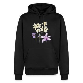 Flowers Blumen - Männer Premium Bio Hoodie - Schwarz - Vorne - Nico (187cm)