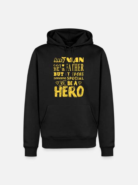 Father Hero Funny Father's Day - Men’s Premium Organic Hoodie - black