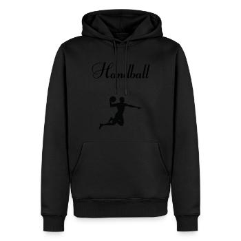 Handball - Sweat à capuche Premium bio Homme - noir - Devant - Nico (187cm)