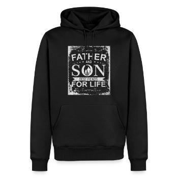 Père et fils meilleurs amis Vater und Sohn - Sweat à capuche Premium bio Homme - noir - Devant - Nico (187cm)