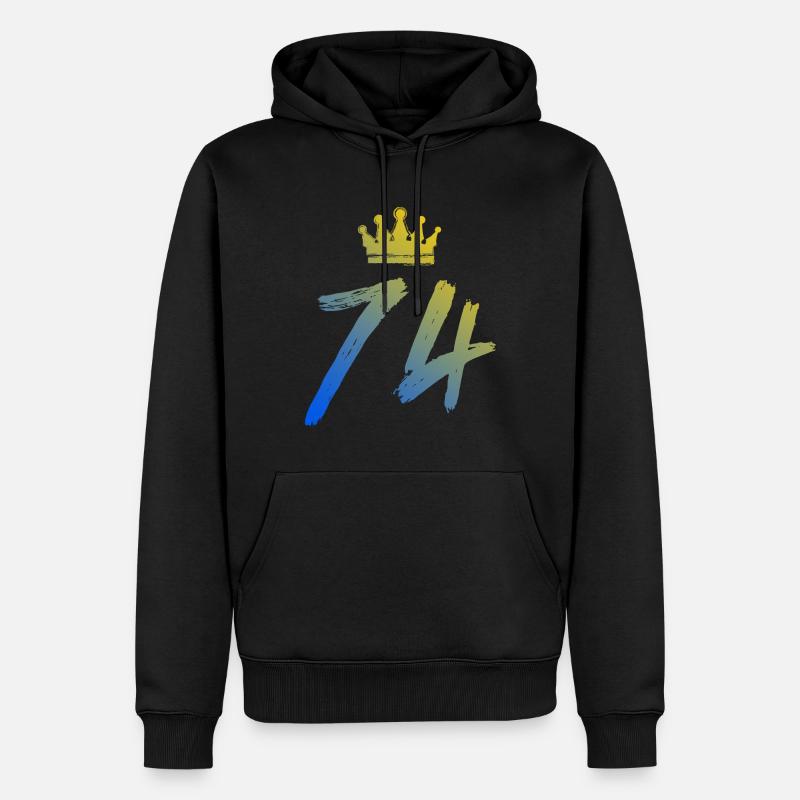 74 Nombre de couronnes - Sweat à capuche Premium bio Homme - noir