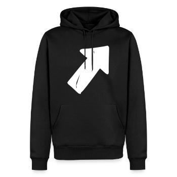 Pfeil Zeichnung Skizze weiß - Männer Premium Bio Hoodie - Schwarz - Vorne - Nico (187cm)