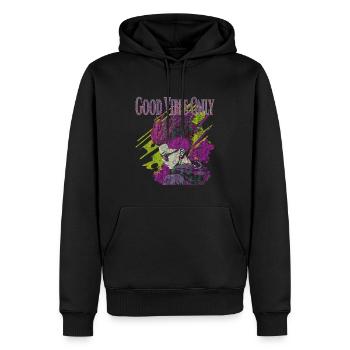 Good Vibes Only - Männer Premium Bio Hoodie - Schwarz - Vorne - Nico (187cm)