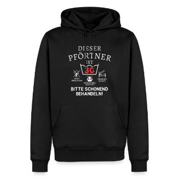 This doorman is 30. Treat gently - Men’s Premium Organic Hoodie - black - Front - Nico (187cm)