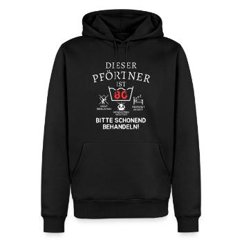 This doorman is 80. - Men’s Premium Organic Hoodie - black - Front - Nico (187cm)